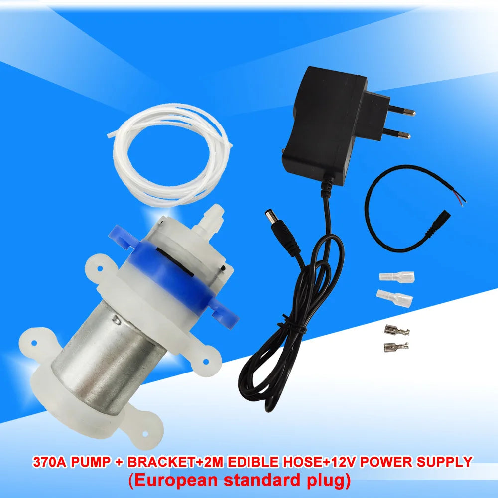 12V Micro DC Water Pump Food Grade Water Dispenser 370 Mini Pump 0.7-1.2L/min Low Noise Long Life Self-priming Pump Customized