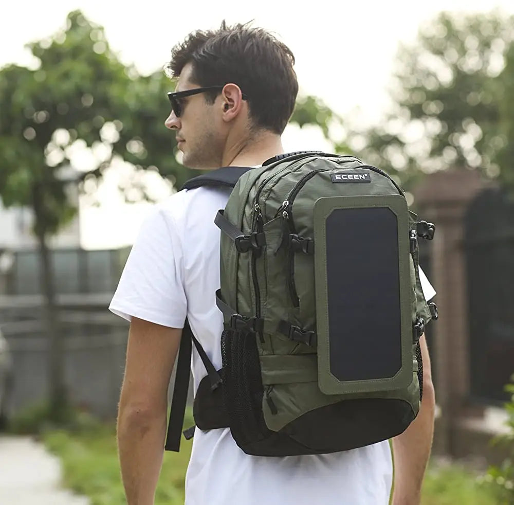 Travel Hiking Backpack 6.5w 6v Solar powered Panel Backpack Multipockets Laptop Bag Unisex Shoulder Bags Business Sport Rucksack