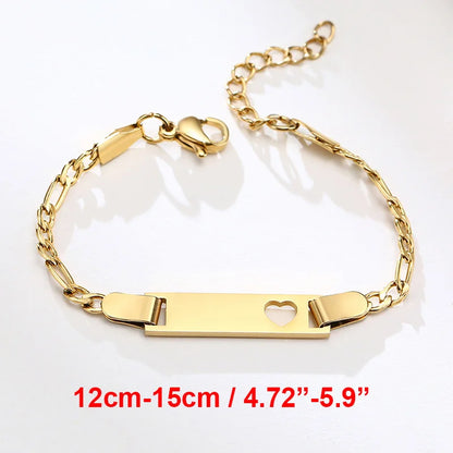 Vnox Custom Engrave Mom Duaghter Son Name Baby Bracelets, Anti Allergy Stainless Steel Baptism Love Gifts, Adjustable Jewelry