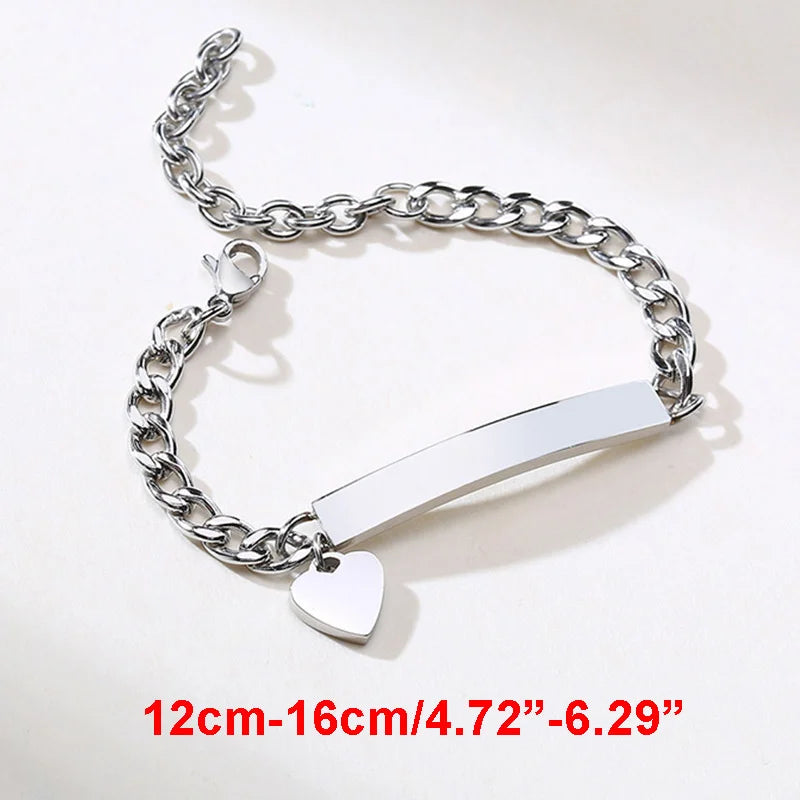 Vnox Custom Baby Girls Bracelets,Anti Allergy Stainless Steel Bracelet for Newborn Mom,Personalized Name Birthday Boy Girls Gift
