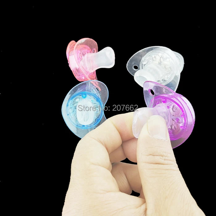 Light Up Soft Pacifiers LED Rave Party Glowing Whistle Flashing Lanyard Necklace Glowing Flashing Led Whistle Nipple