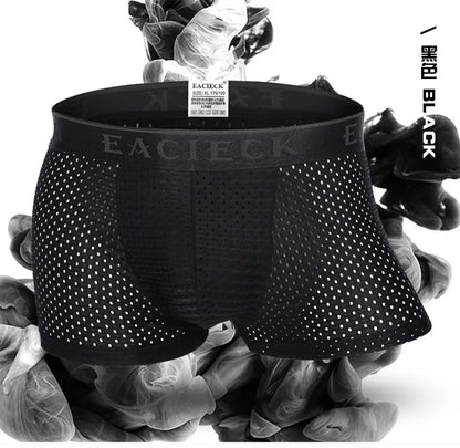 ANDERSON TALISCA Brand Silk Hollow New Mens Boxers Underwear Men Boxer Ropa Interio Man Penis Cueca Masculina Size M-3XL E248