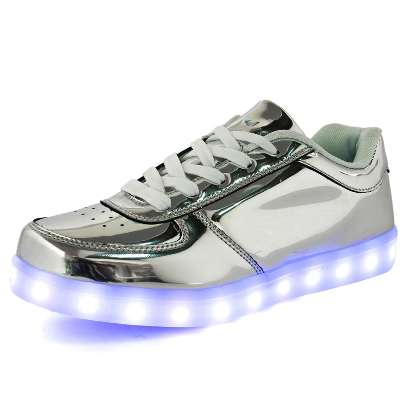 Men Shoes Glowing Light Led Women Spring Fashion Casual Sport Lamp Party Golden Silver Boots Luminous Dancing Flats Sneaker