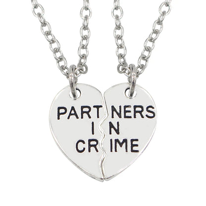 2pcs/set Splicing Necklace Necklace Heartbroken Pendant Necklace Men And Women Best Friends BFF Friendship Birthday Jewelry Gift