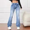 2025 Women's Spring and Summer New Slim-fit Casual Jeans High Waist Flared Anti-Wrinkle  Pants