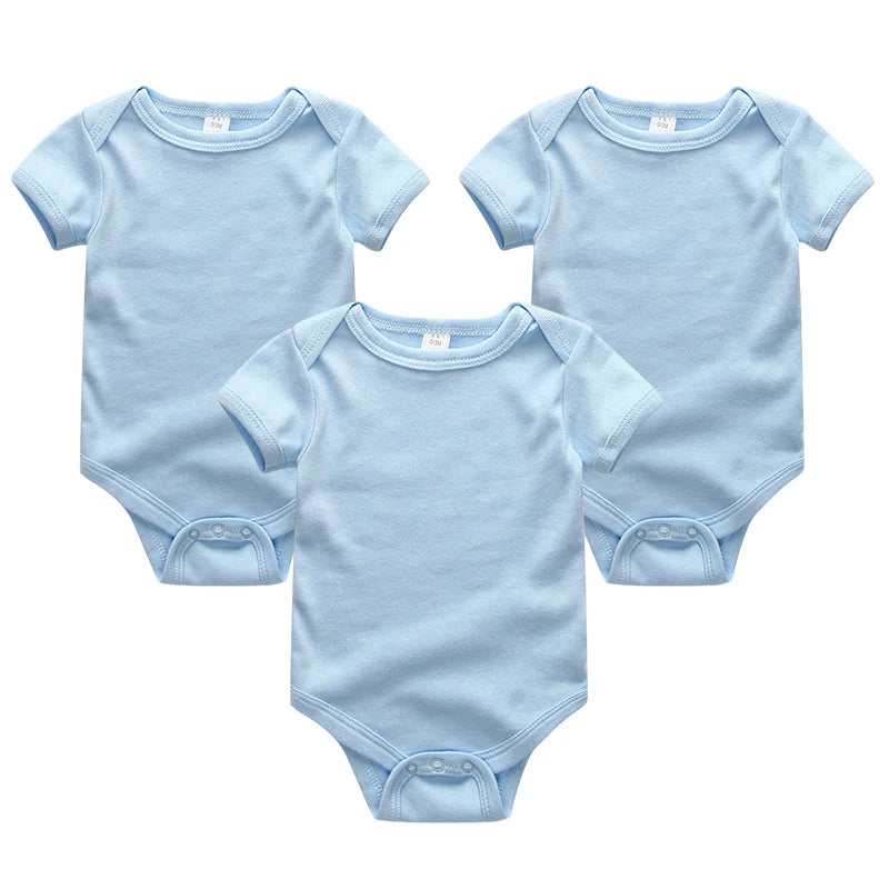 Baby Boy Jumpsuits 3 Pieces Newborn Clothes Set Toddler Girl Bodysuit Kiddiezoom Clothing 100%Cotton Soft Infant Rompers 0-12M