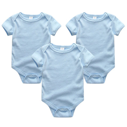 Baby Boy Jumpsuits 3 Pieces Newborn Clothes Set Toddler Girl Bodysuit Kiddiezoom Clothing 100%Cotton Soft Infant Rompers 0-12M