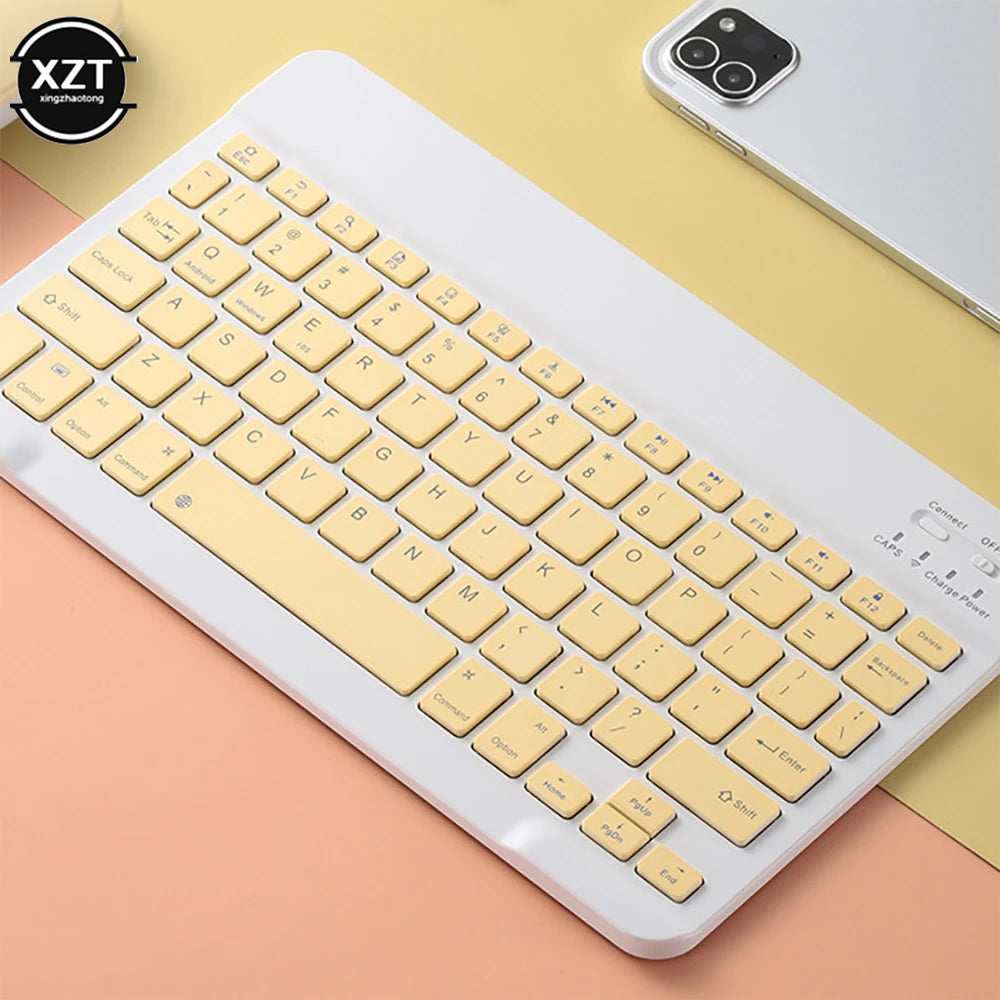 Mini Bluetooth-compatible Keyboard Wireless Keyboard For Computer Phone  English Russian Rechargable Keyboard For Ipad Tablet PC
