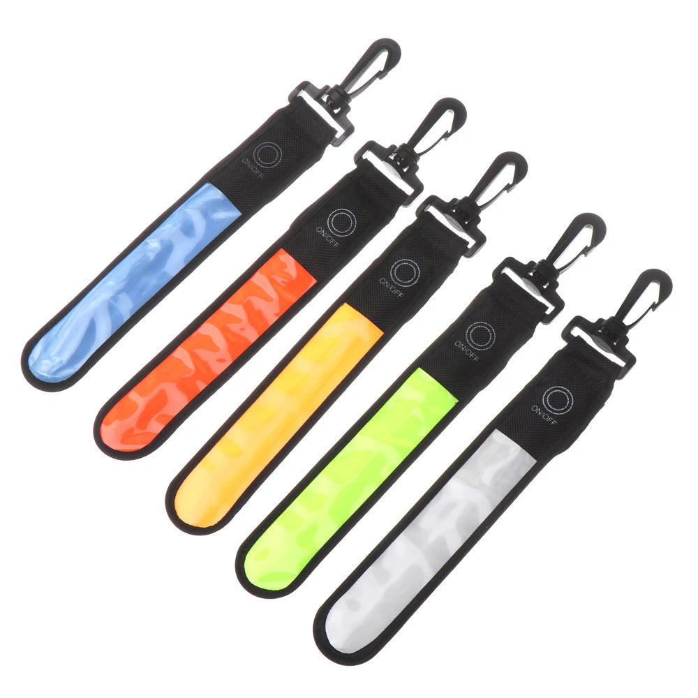 LED Glowing Luminous Reflective Backpack Hanging Light  Night Running Safety Alert Wristband Outdoor Sport Armband Light