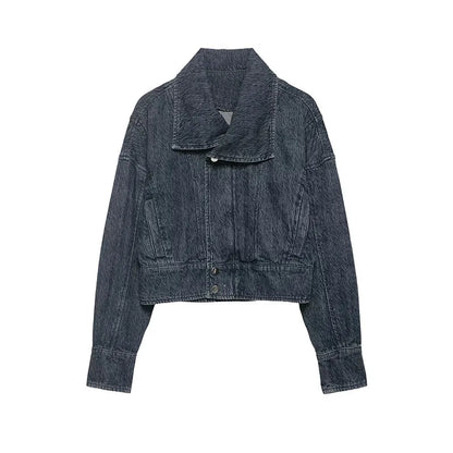 High Quality Women Denim Jacket Casual Fashion Button Style Polyester Denim Jacket Custom Logo OEM Autumn Streetwear Breathable