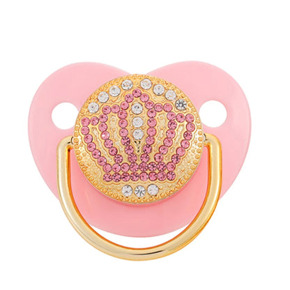 Baby Shower Gifts Baby Pacifier Rhinestone Pacifier Clips Princess Bling BPA Free Silicone Infant Nipple Newborn Baby Soother