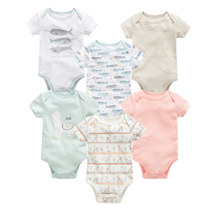 Kavkas Baby Girls Bodysuits 6/3 pcs/lot Summer Cotton Baby Clothes Short Sleeve Newborn body bebe 0-3 months Infant Clothing