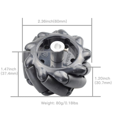 5KG Load 60mm Mecanum Wheel for Arduino Raspberry Pi with 12V DC Hall Encoder Motor DIY STEM Robot Car Toy Parts
