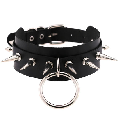 DIEZI Vintage Sweet Cool Hip Hop Rivet Choker Necklace Harajuku Gothic Club Black PU Leather Collar Torques Necklace Jewelry