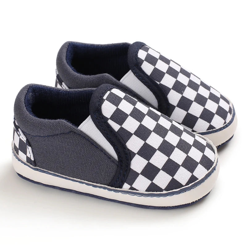 2025 New Baby Canvas Sneakers Anti-slip Soft Plaid Baby Boy Girl Shoes Newborns First Walkers Infant Baby Unisex Casual Shoes