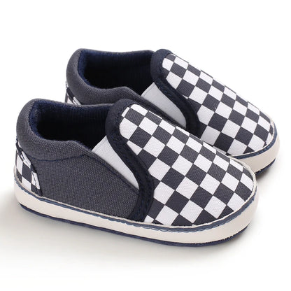 2025 New Baby Canvas Sneakers Anti-slip Soft Plaid Baby Boy Girl Shoes Newborns First Walkers Infant Baby Unisex Casual Shoes