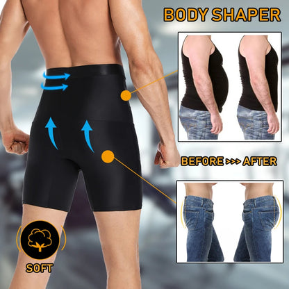 Men Tummy Control Shorts High Waist Slimming Underwear Body Shaper Invisable Belly Girdle Boxer Briefs Abdomen Control Panties