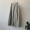 Asymmetric Diagonal Placket Wide Leg Pants for Women's Spring Casual High Waisted Straight Leg Pants
