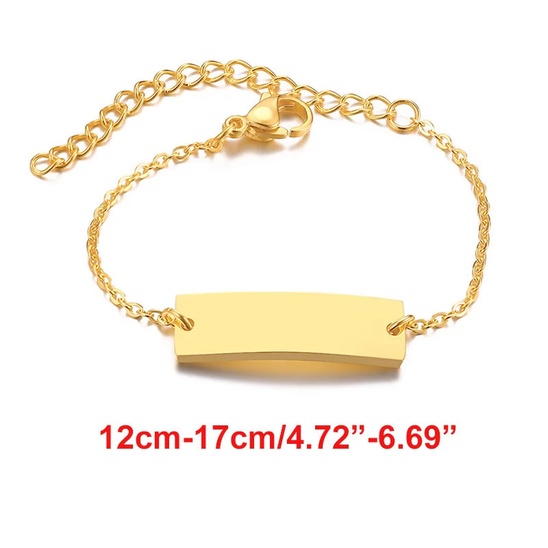 Vnox Custom Baby Girls Bracelets,Anti Allergy Stainless Steel Bracelet for Newborn Mom,Personalized Name Birthday Boy Girls Gift