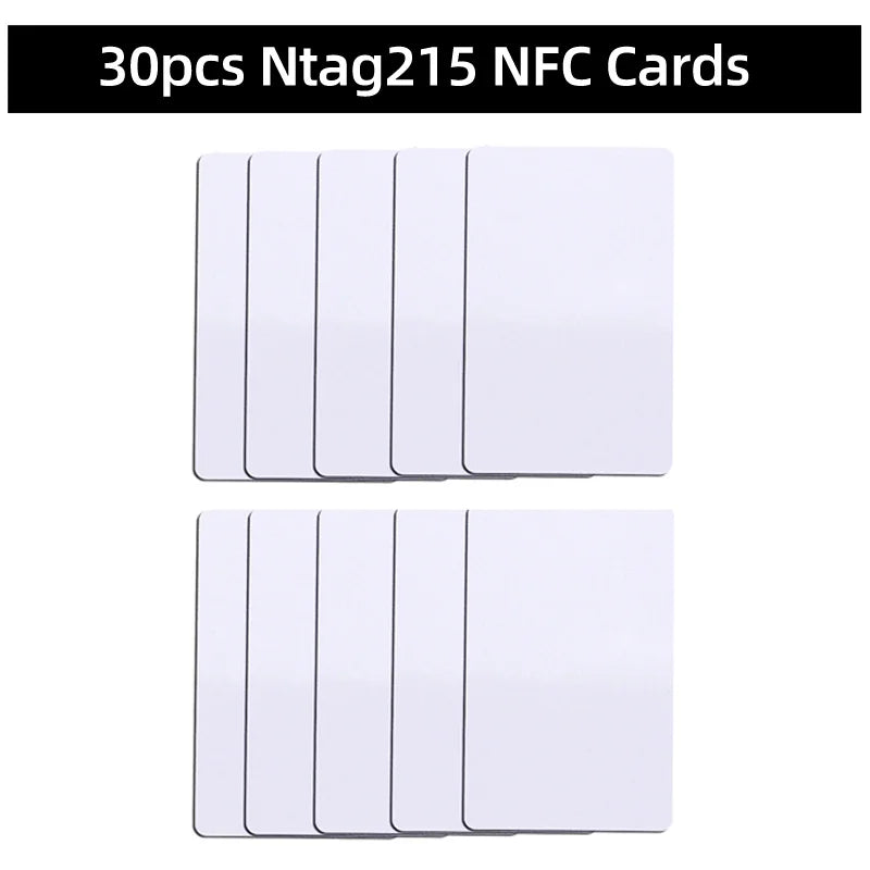 5YOA 50/30pcs NFC Coin Ntag215 TAG Key 13.56MHz 215 Card Universal Label RFID Ultralight Tags Labels 25 mm diameter Round Box