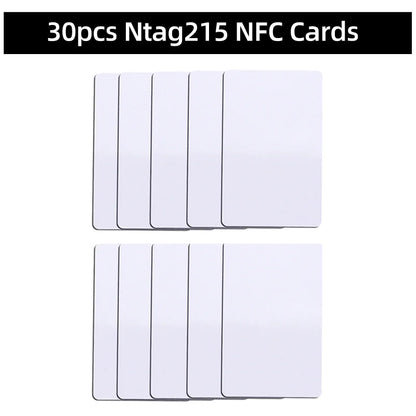 5YOA 50/30pcs NFC Coin Ntag215 TAG Key 13.56MHz 215 Card Universal Label RFID Ultralight Tags Labels 25 mm diameter Round Box