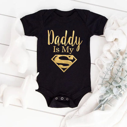 Baby Romper Newborn Baby Boys Girls Clothes Gold Daddy Is My Hero