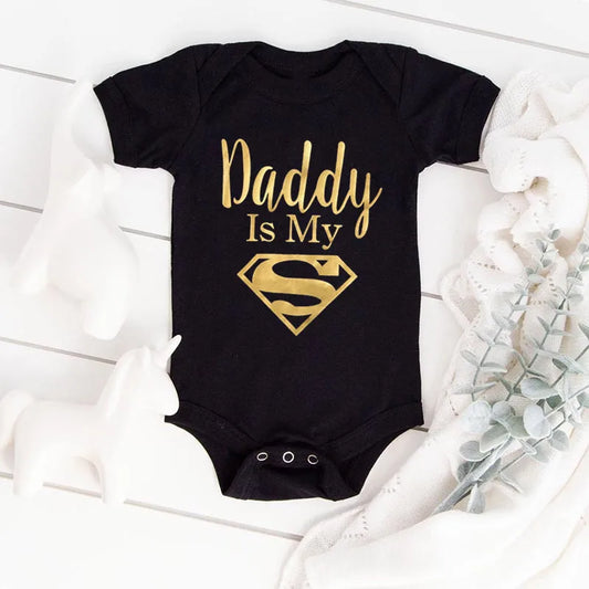 Baby Romper Newborn Baby Boys Girls Clothes Gold Daddy Is My Hero