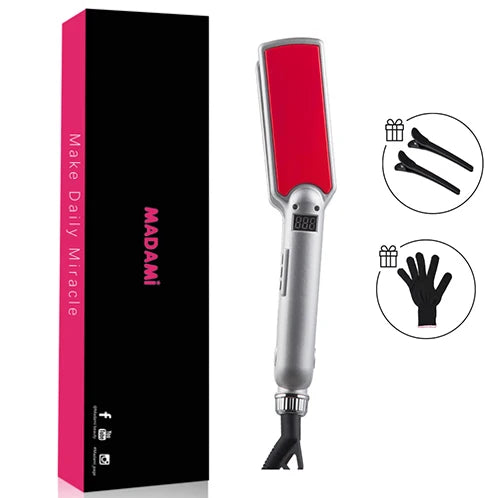 MCH Titanium Flat Iron 480F High Temperature 2 IN 1 Hair Straightener Curler Professional Wide Plates Keratin Treament Irons