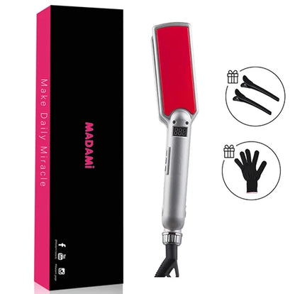 MCH Titanium Flat Iron 480F High Temperature 2 IN 1 Hair Straightener Curler Professional Wide Plates Keratin Treament Irons