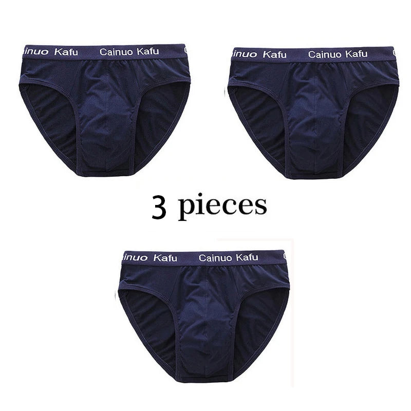 3Pcs/Lot Men's panties Silk  Men's Underwear New  Briefs Men Bamboo Fiber Mens Bodysuit Male Comfortable Solid Underpants