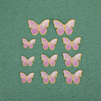 Cake Decoration Bronzing Butterfly Insert 11pcs/Set Paper Pink Purple Butterfly Baking Dessert Table Dress Up Birthday Decor
