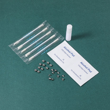 ZS Stainless Steel Fake Lip Studs Stick-on Eyebrow Ring Non Piercing Jewelry Fake Nose Studs Face Piercing Jewelry Dermal Anchor