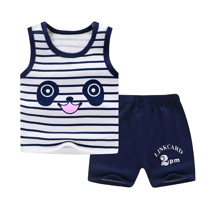 Baby Boy Summer Clothes 2020 Cartoon Sleeveless Tops Vest + Shorts 2pcs Infant Clothing Outfits Kids Bebes Sport Suits