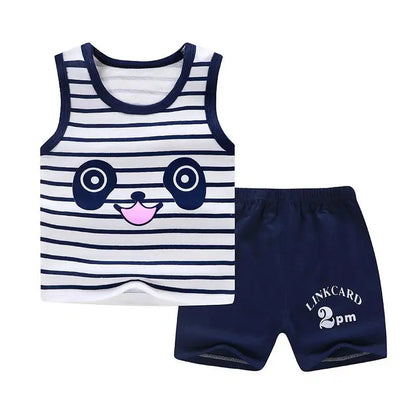 Baby Boy Summer Clothes 2020 Cartoon Sleeveless Tops Vest + Shorts 2pcs Infant Clothing Outfits Kids Bebes Sport Suits