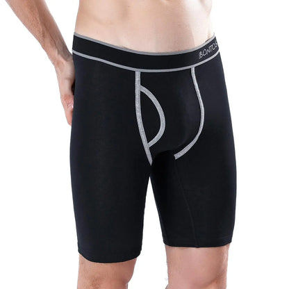 BONITOS Men Boxers Long Leg Man Underwear Soft Men Underpants Natural Cotton Sexy Boxer Shorts Top Brand Long Men's Panties