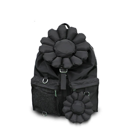 iPinee Oxford Backpack For Women Large Capacity Luxury Designer Schoolbag With Sun Flower High Quality Casual Travel Bag