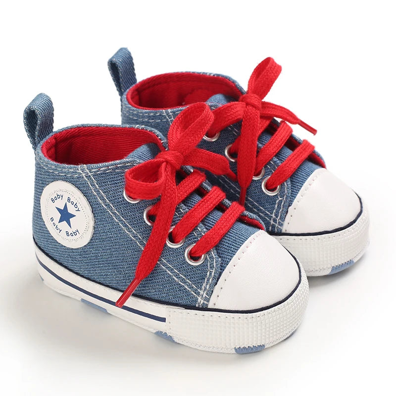 Canvas Sneakers Baby Boys Girls Shoes First Walkers Infant Toddler Anti-Slip Soft Sole Classical Newborn Baby Shoes 0-18 Months