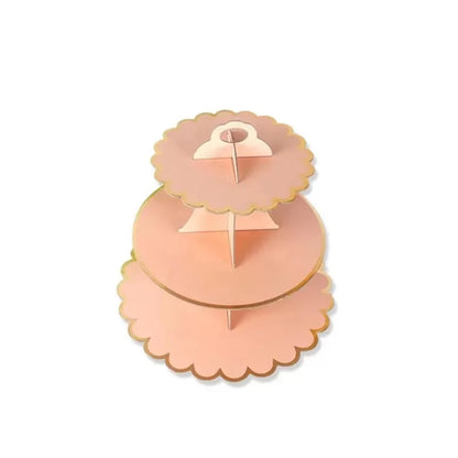 3-Tier Cardboard Cupcake Cake Stand Cupcake Holder for Birthday Party Wedding Baby Shower Christmas Parties Display Dessert