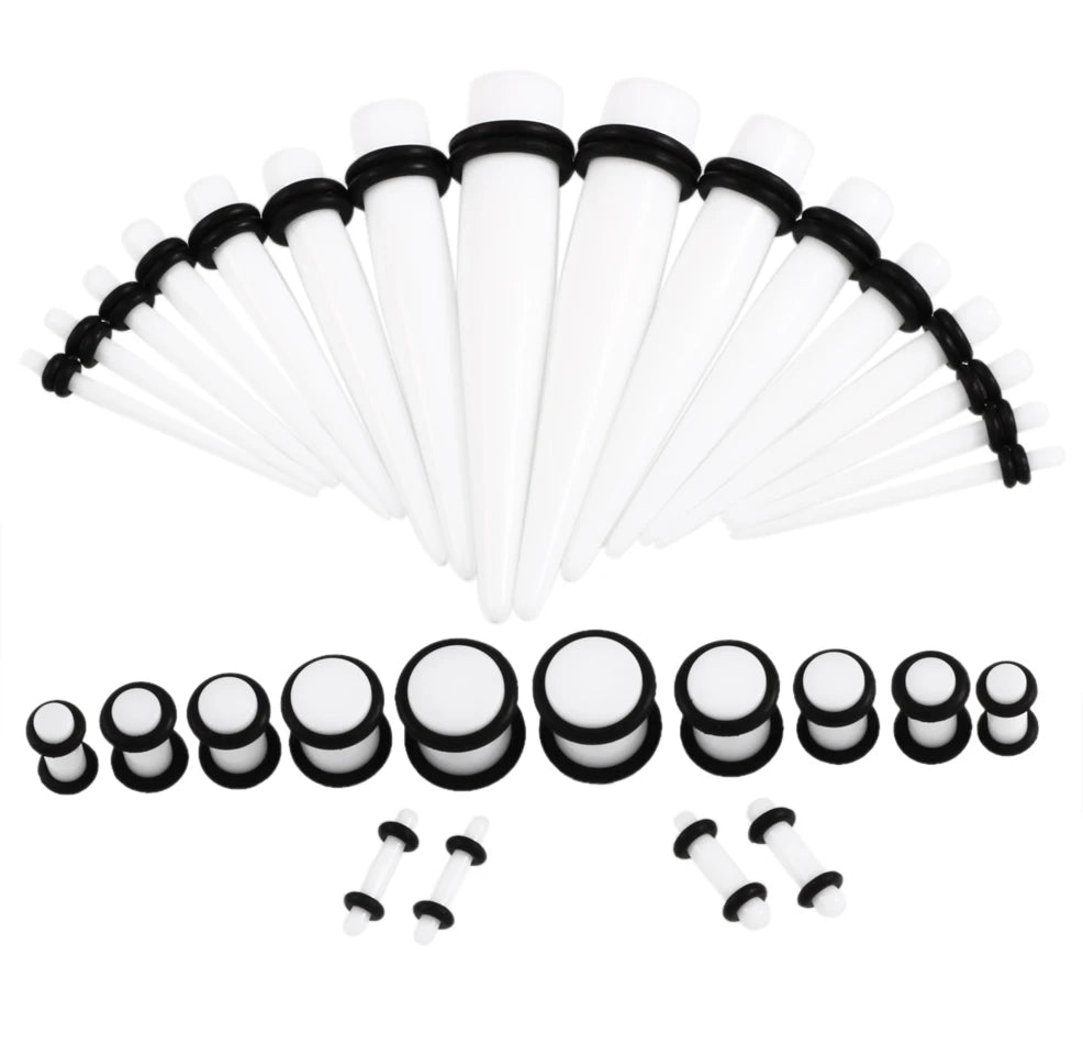 36pcs/lot Acrylic Ear Gauge Taper and Plug Stretching Kits Mixed Color