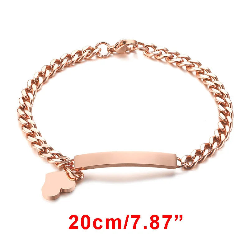 Vnox Custom Baby Girls Bracelets,Anti Allergy Stainless Steel Bracelet for Newborn Mom,Personalized Name Birthday Boy Girls Gift