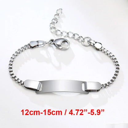 Vnox Custom Baby Girls Bracelets,Anti Allergy Stainless Steel Bracelet for Newborn Mom,Personalized Name Birthday Boy Girls Gift