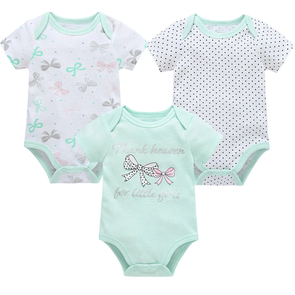 Kavkas Baby Girls Bodysuits 6/3 pcs/lot Summer Cotton Baby Clothes Short Sleeve Newborn body bebe 0-3 months Infant Clothing