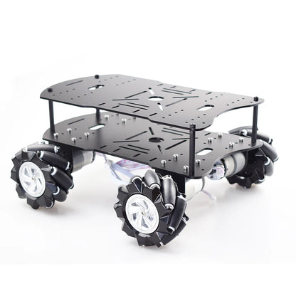 15KG Load 4WD 80mm Mecanum Wheel RC Robot Car Chassis with DC 12V Encoder Motor for Arduino Raspberry Pi DIY Project STEM Toy