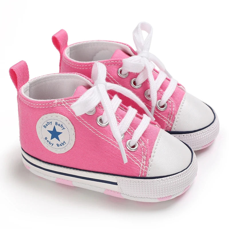 Canvas Sneakers Baby Boys Girls Shoes First Walkers Infant Toddler Anti-Slip Soft Sole Classical Newborn Baby Shoes 0-18 Months