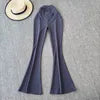 Sexy Stretch Yoga Pants Summer New Style Mature and Stylish High Waisted Slim Fit Versatile and Slightly Flared Pants