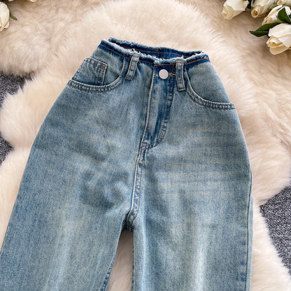 2025 Autumn Vintage Jeans Women Print High Waist Denim Pants Girls Outdoor Pants Wholesale