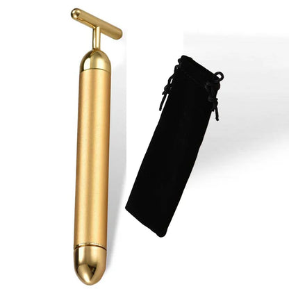 Multi-function Beauty Care Device 24k Facial Massage Stick Roller 3D Golden Energy Bar Vibrating Massager for Beauty Tool