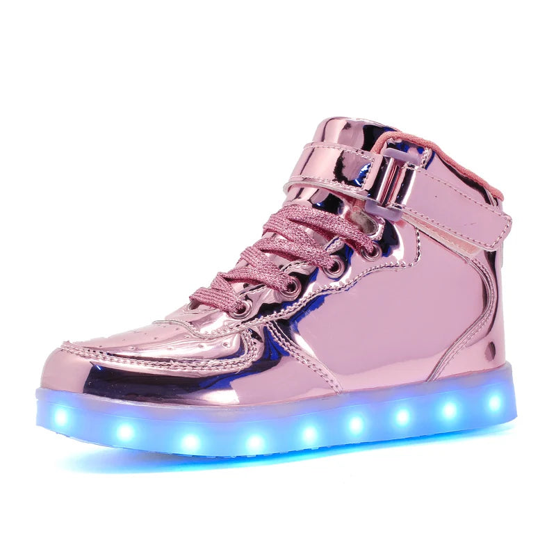 Men Sneakers Kid Boots Girl Boy Footwear Women Fashion Casual Sport Outdoor Dance Flats Children Led Light Up Hip-Hop Shoes