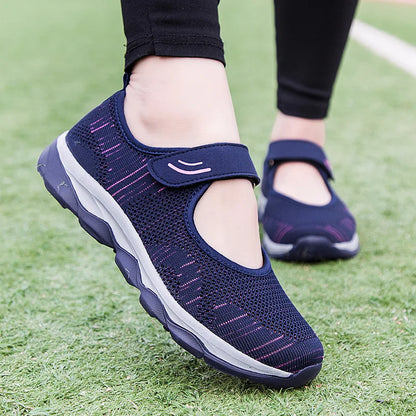 Summer Fashion Women Flat Platform Shoes Woman Breathable Mesh Casual