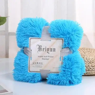 35   New Arrival Long Shaggy Throw Blanket Bedding Sheet Large Size Warm Soft Thick Fluffy Sofa Sherpa Blankets Pillowcase